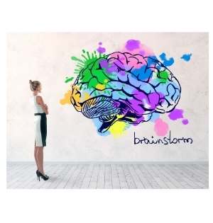 kobieta i mózg - burza mózgów-brainstorm